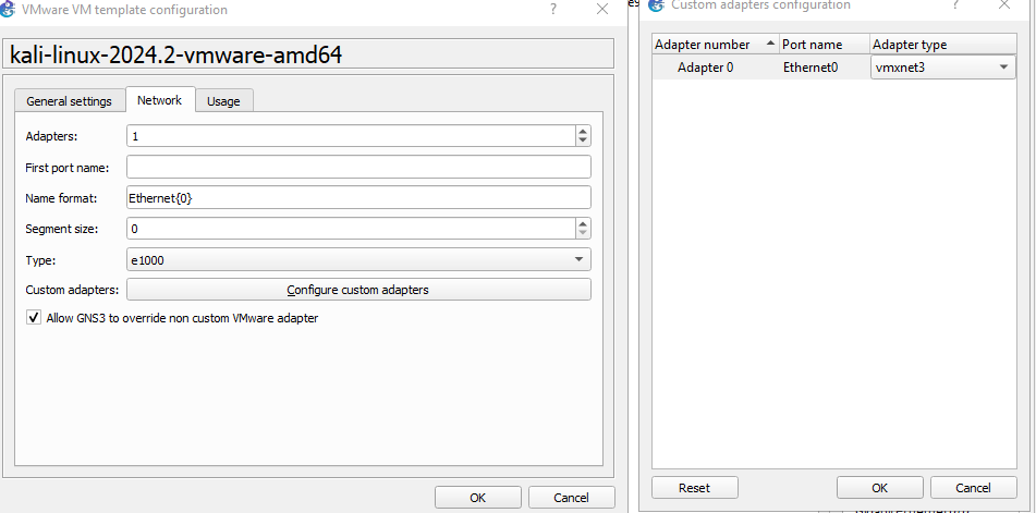 KALI VM VMNET adapter